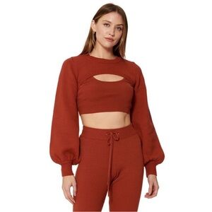 Bar III Rust Knit Jumpsuit